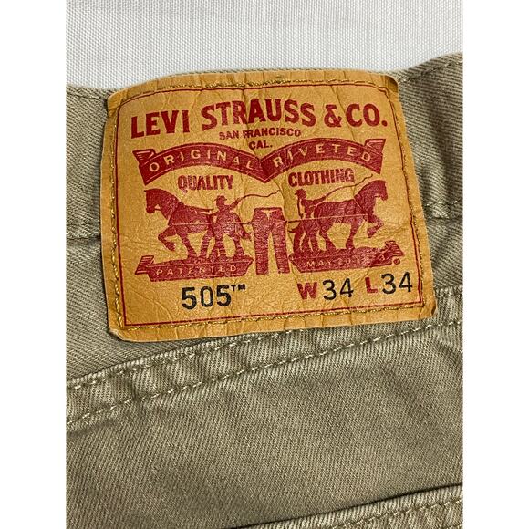Levi's 514 Tan Jeans White Label Mens Size 34x34 - Picture 3 of 10